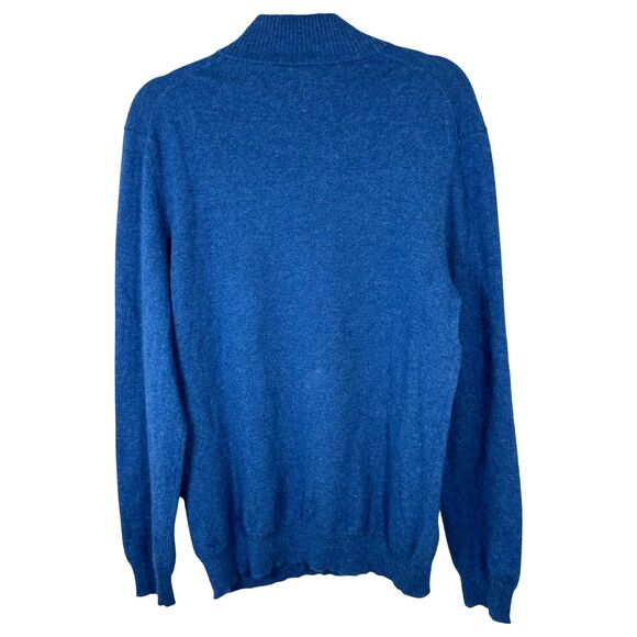 Club Room Cashmere Blue 1/4 Quarter Zip Sweater Men's Size Large - Picture 3 of 3